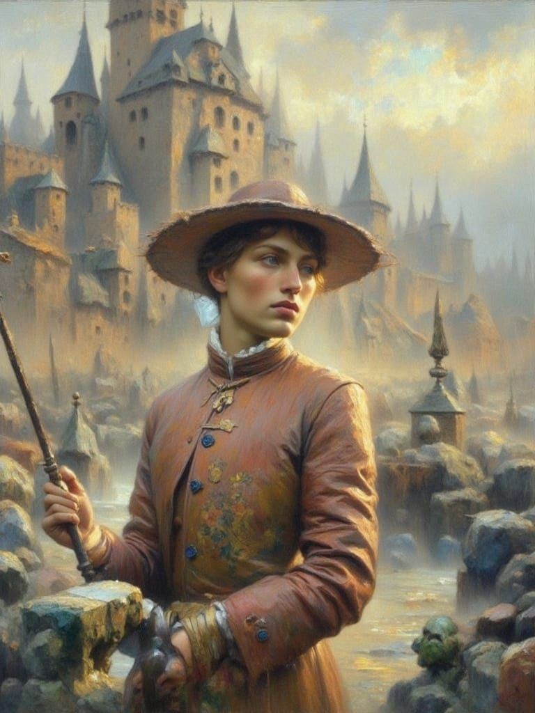 Man and Woman with Golden Leaf Dust