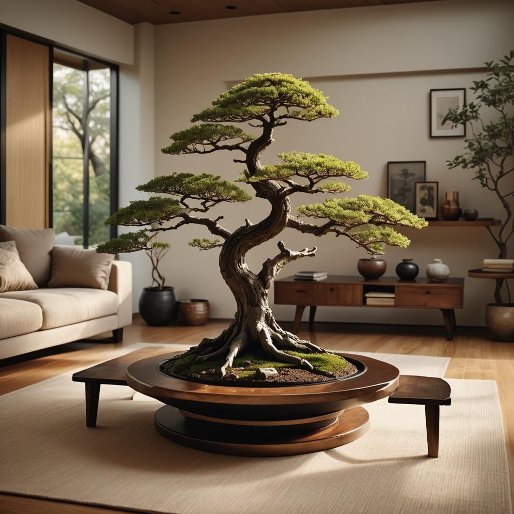 Ancient Japanese Bonsai in Hyperrealistic Cinematic Style