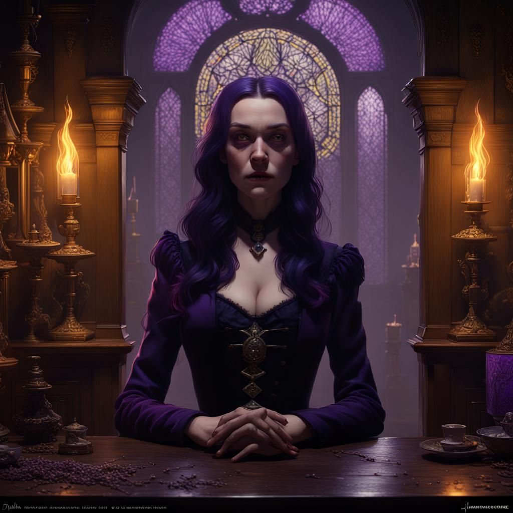 Wednesday Addams at Nevermore: Dark Fantasy Concept Art