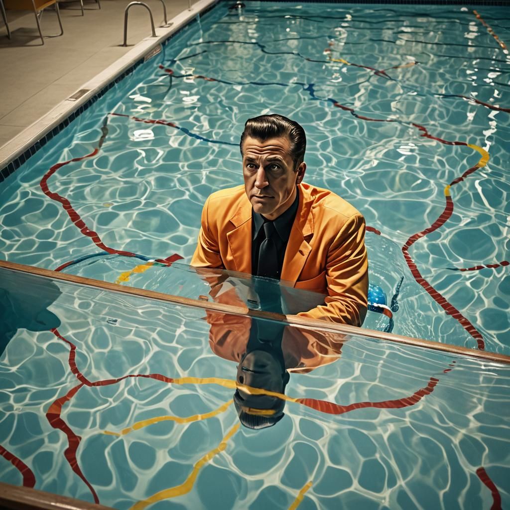 Surreal Pop Art: Johnny Bravo in Empty Pool
