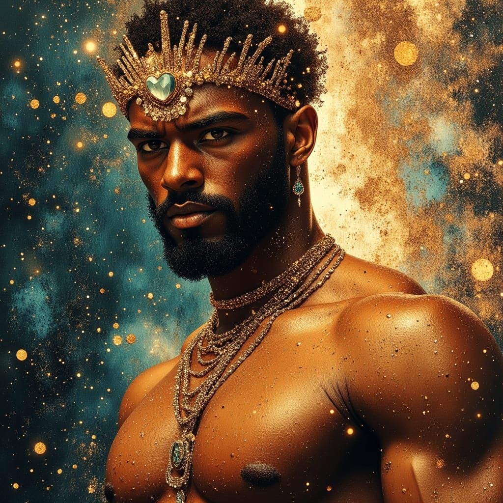 Celestial God King in Divine Oil Painting Style