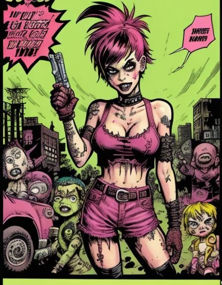 Zombie Protector: Wasteland Comic Book Art