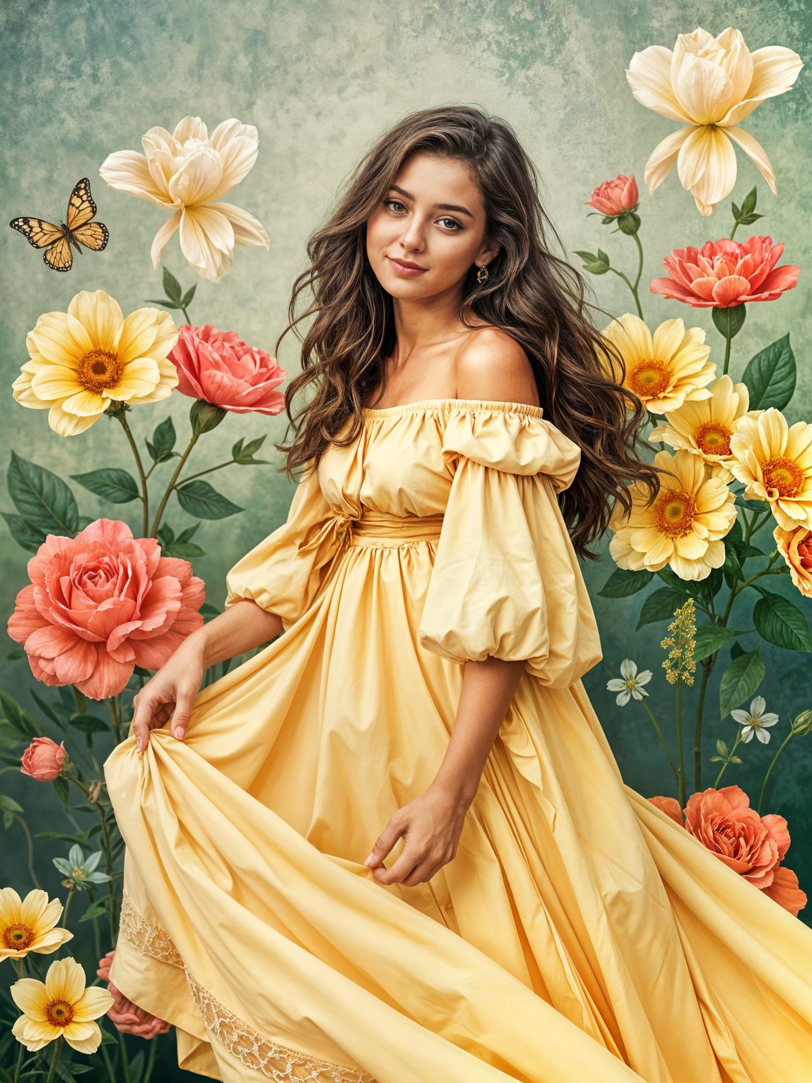 Sultry Young Woman in Whimsical Portrait