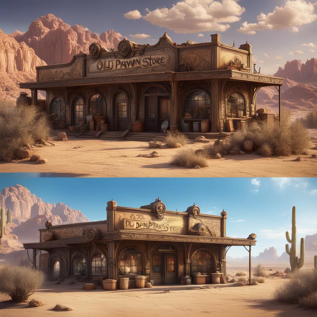 Desert Pawn Store: Detailed Matte Painting