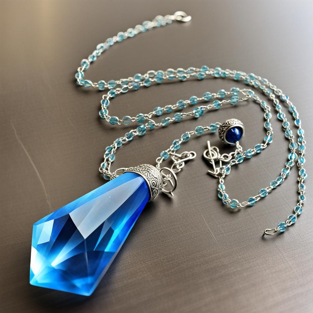 Blue Crystal Pendulum Still Life
