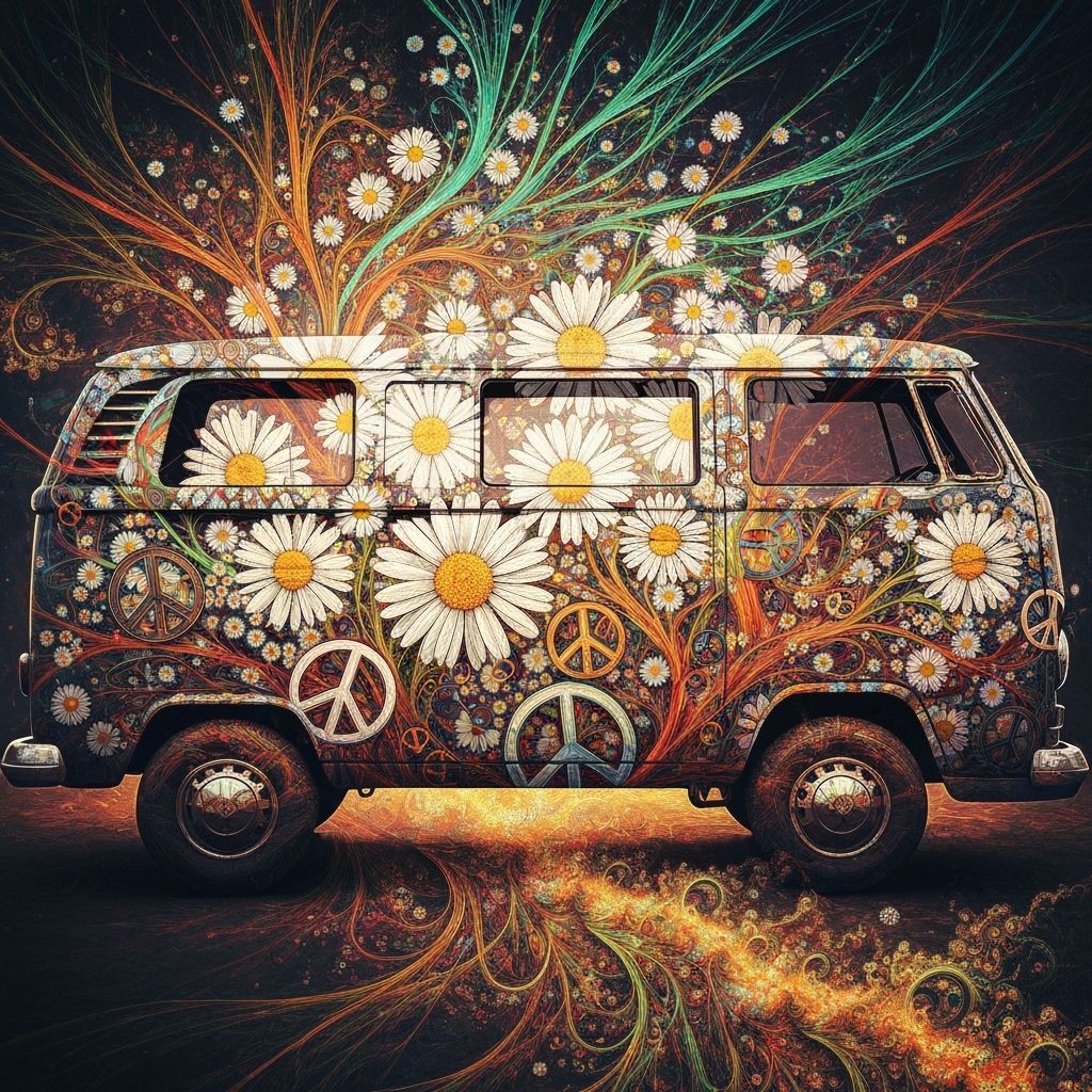 Psychedelic 70s Van with Fractal Colors