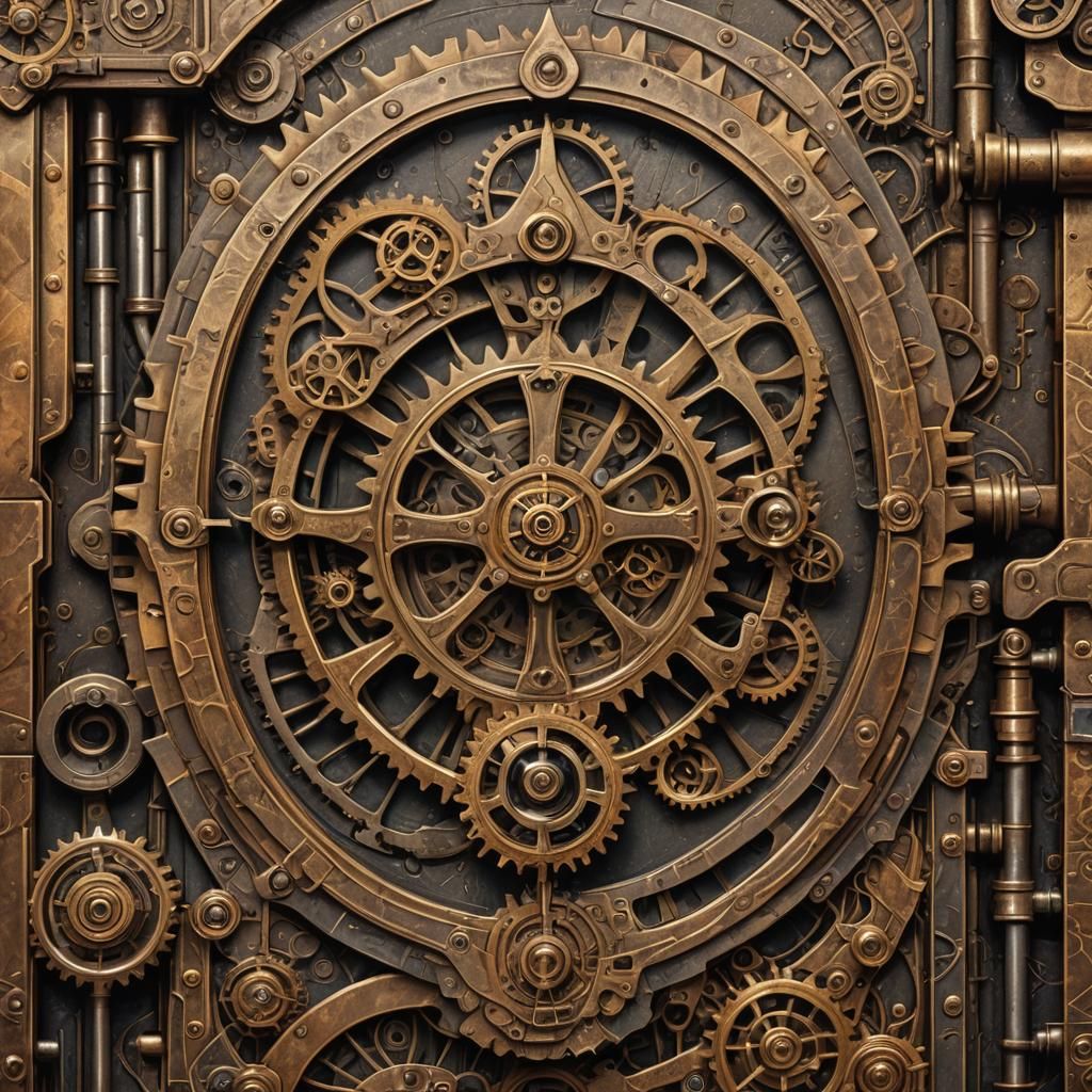 Steampunk Jack of Spades Industrial Illustration