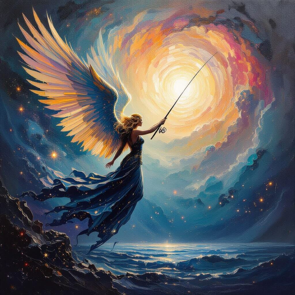 Valkyrie Descends with Cosmic Fishing Rod