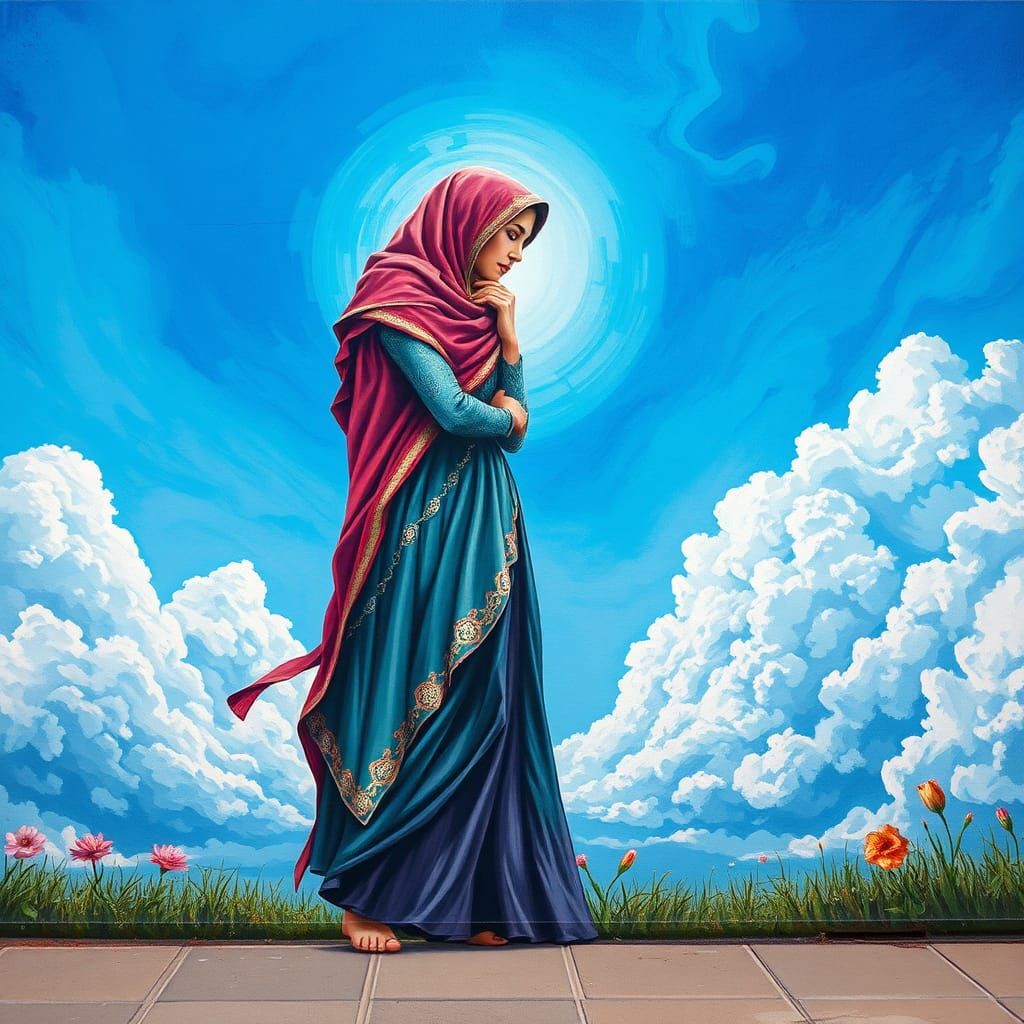 Immortal Romance Mural in Fantasy Surrealism Style