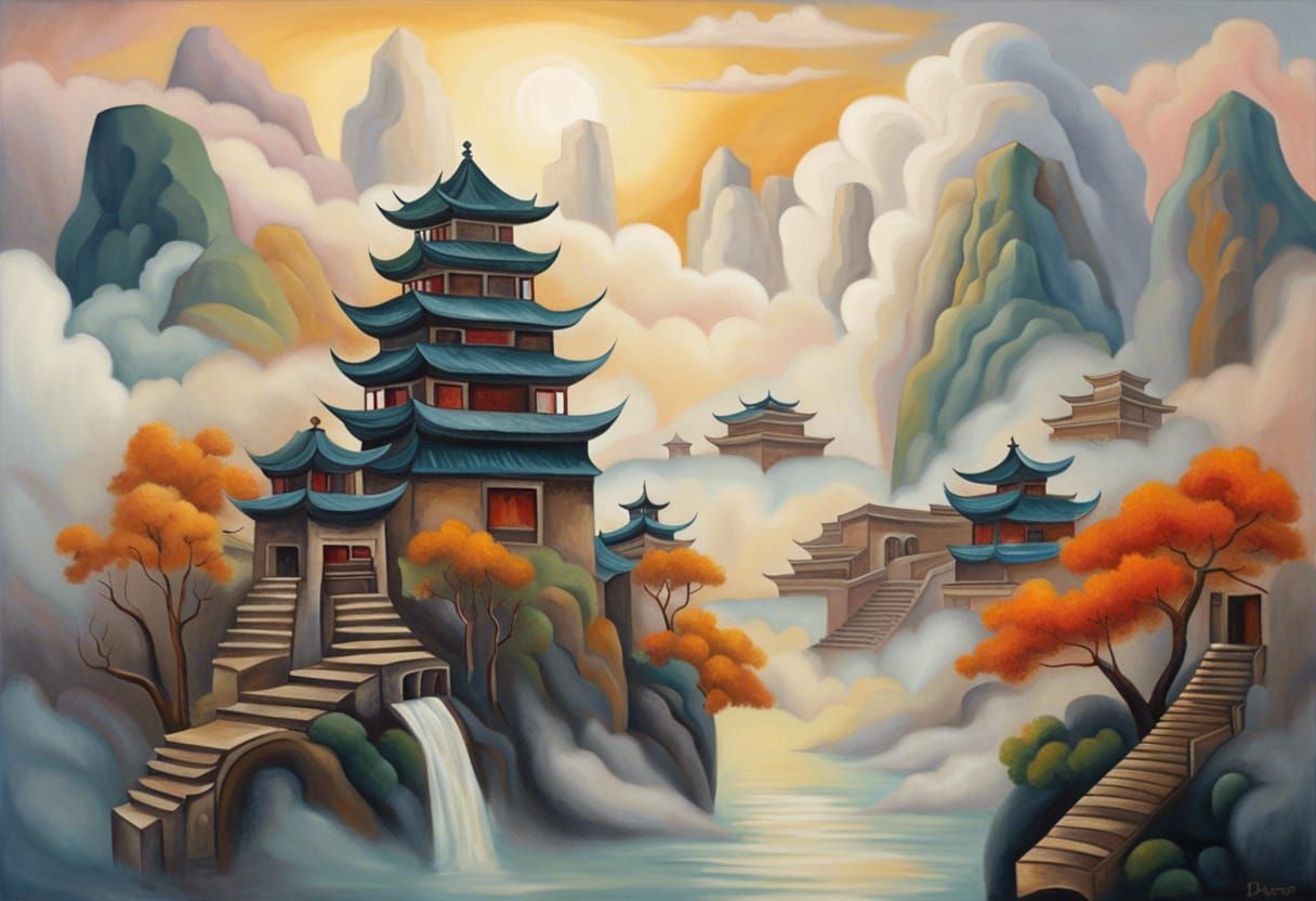 Chinese City in Clouds: A Mexican Mural