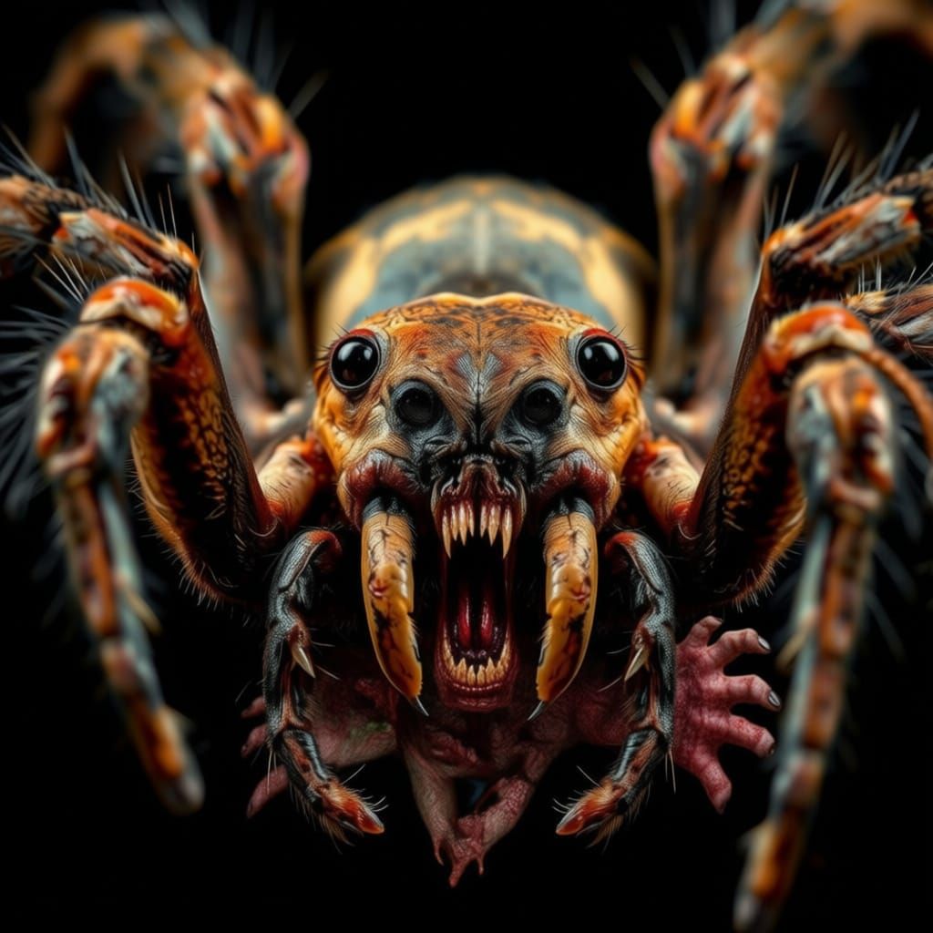 Terrifying Zombie Tarantula Hybrid Horror Photography