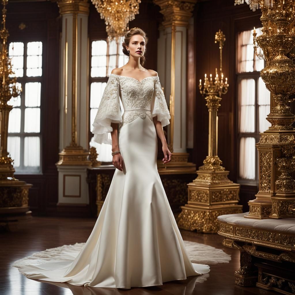 Imperial Russian Court Wedding Dress in Silk