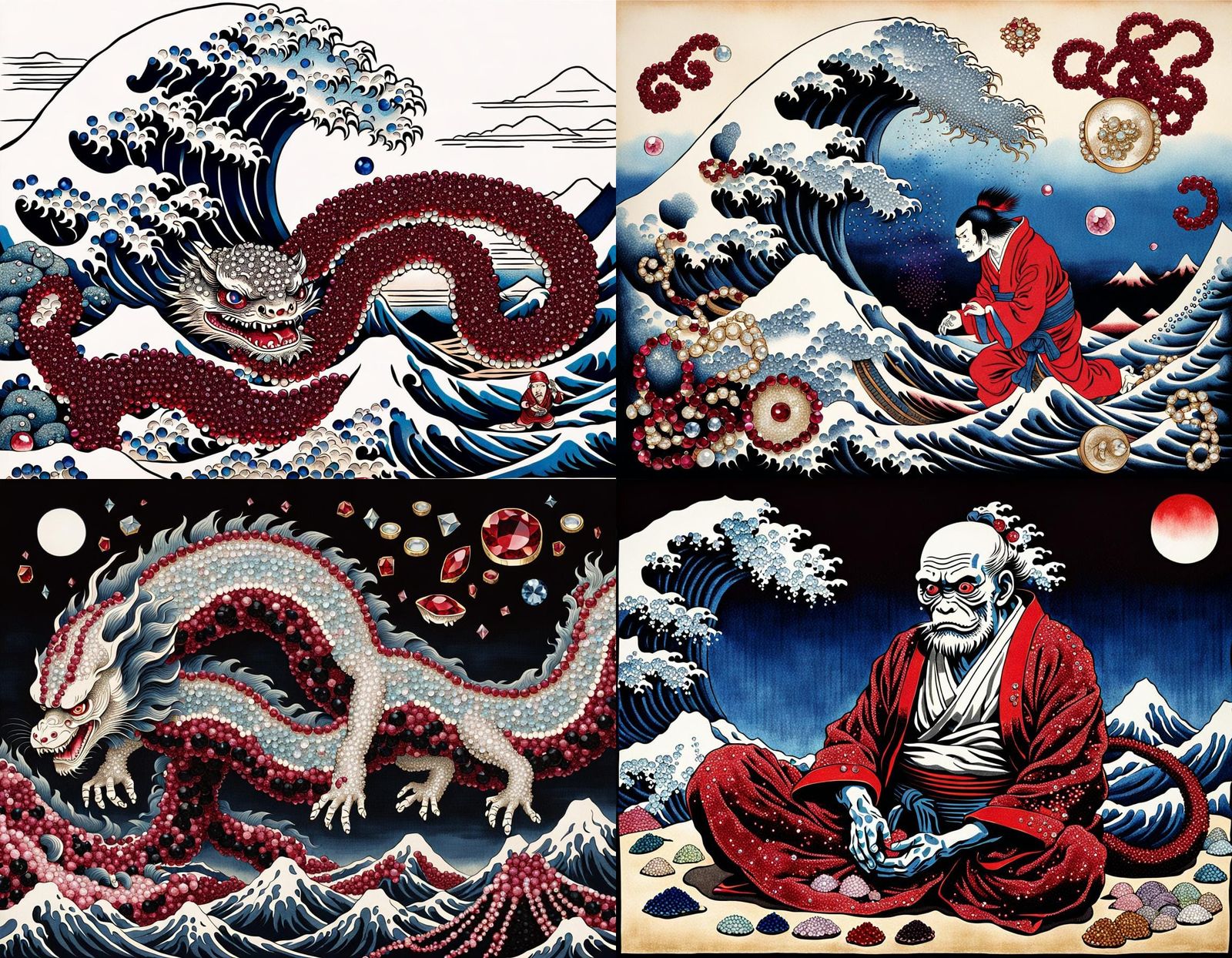 Glittering Jewel Homunculus in Hokusai Style