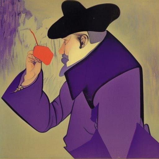 Grief-Stricken Vampire Lord in Cubist Style