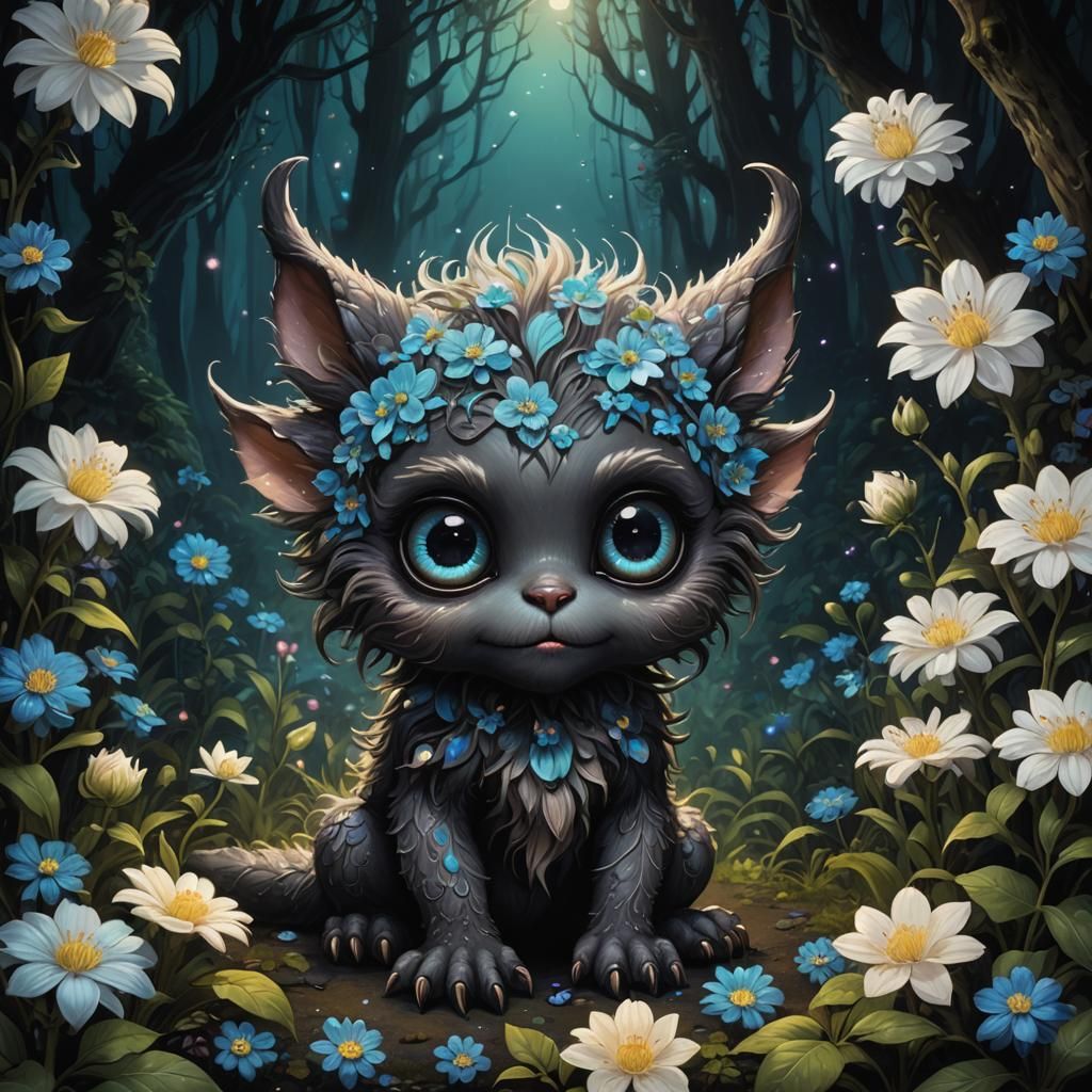 Bioluminescent Forest Monster in Detailed Fantasy Art