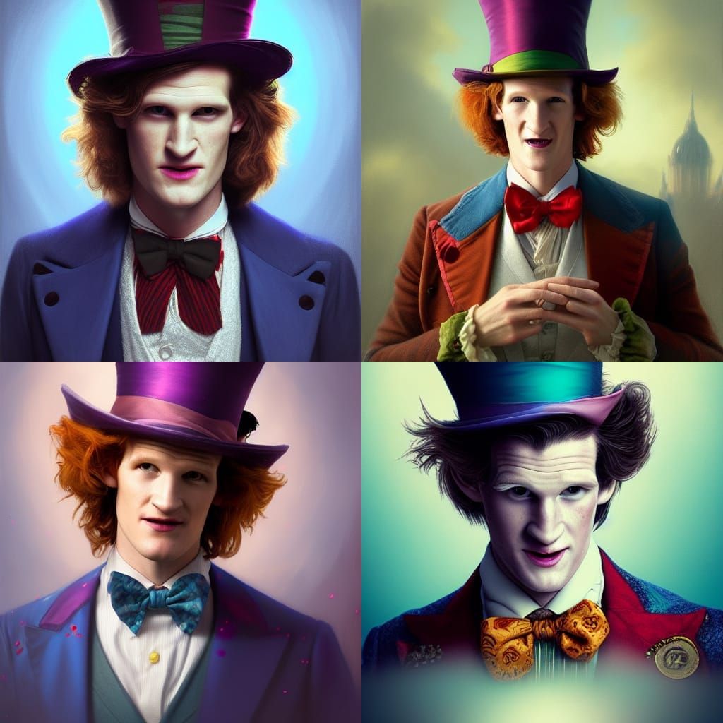 Mad Hatter Portrait in Digital Art Style