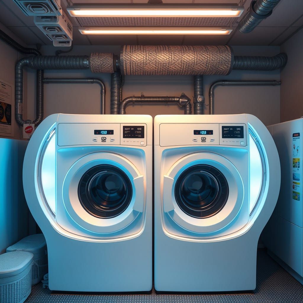 Futuristic Laundry Dryer Unveils at Modern Laundromat
