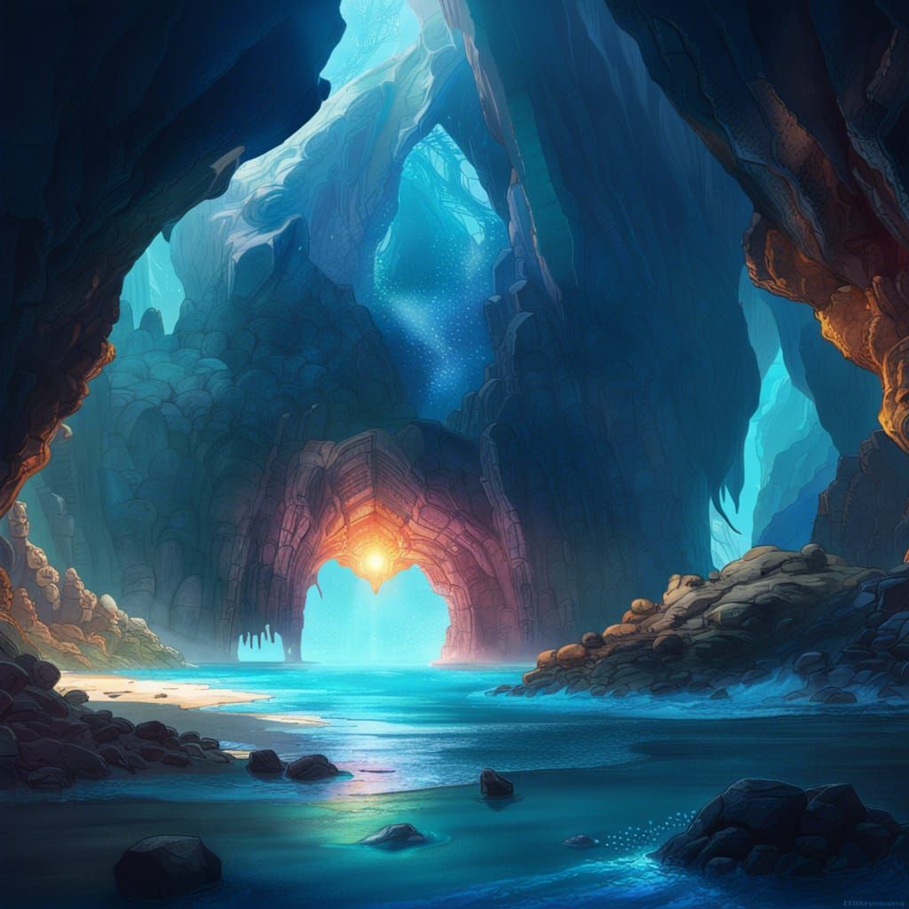 Space Fantasy Ocean Cave with Imperial Base