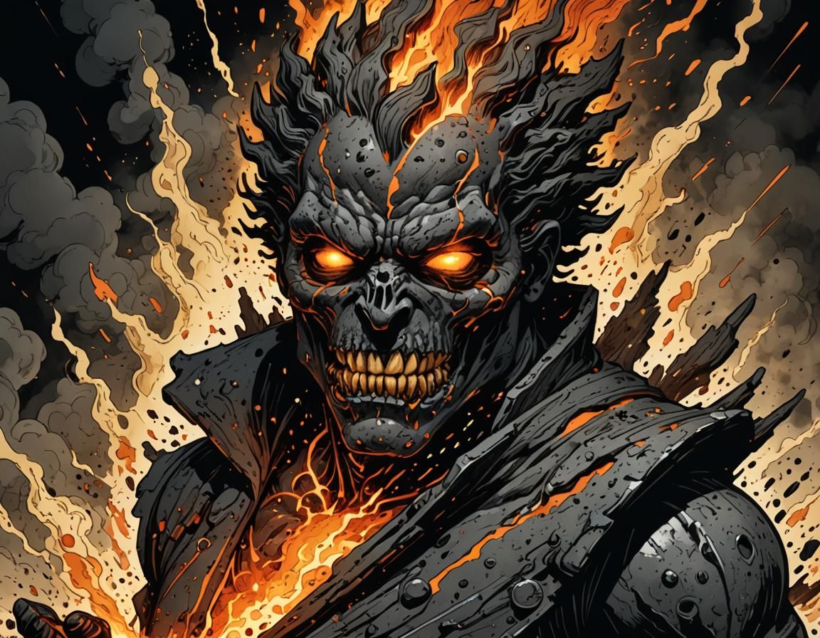 Volcanic Ash Explosion in Comic Book Style