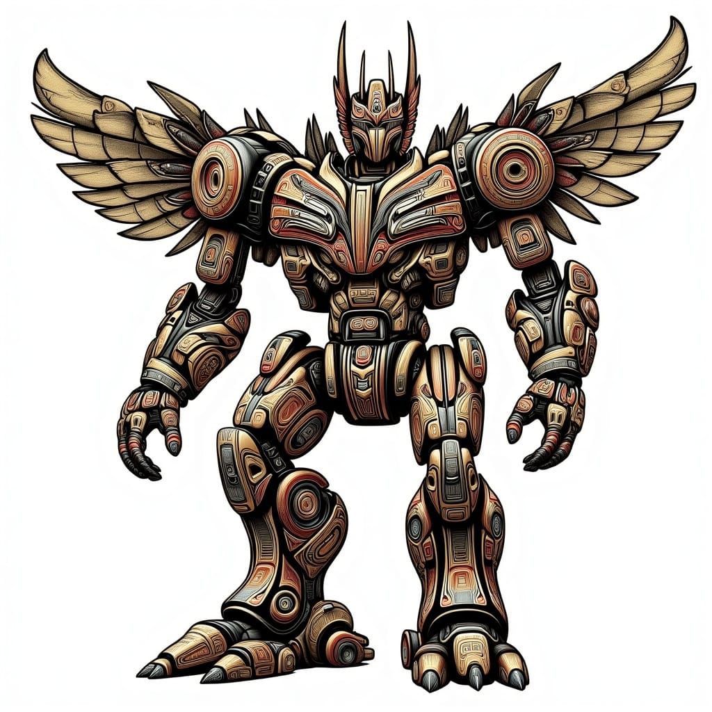 Ancient Tribal Robot Awakens in Futuristic Vortex