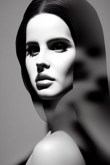 Monochrome Portrait with Abstract Details