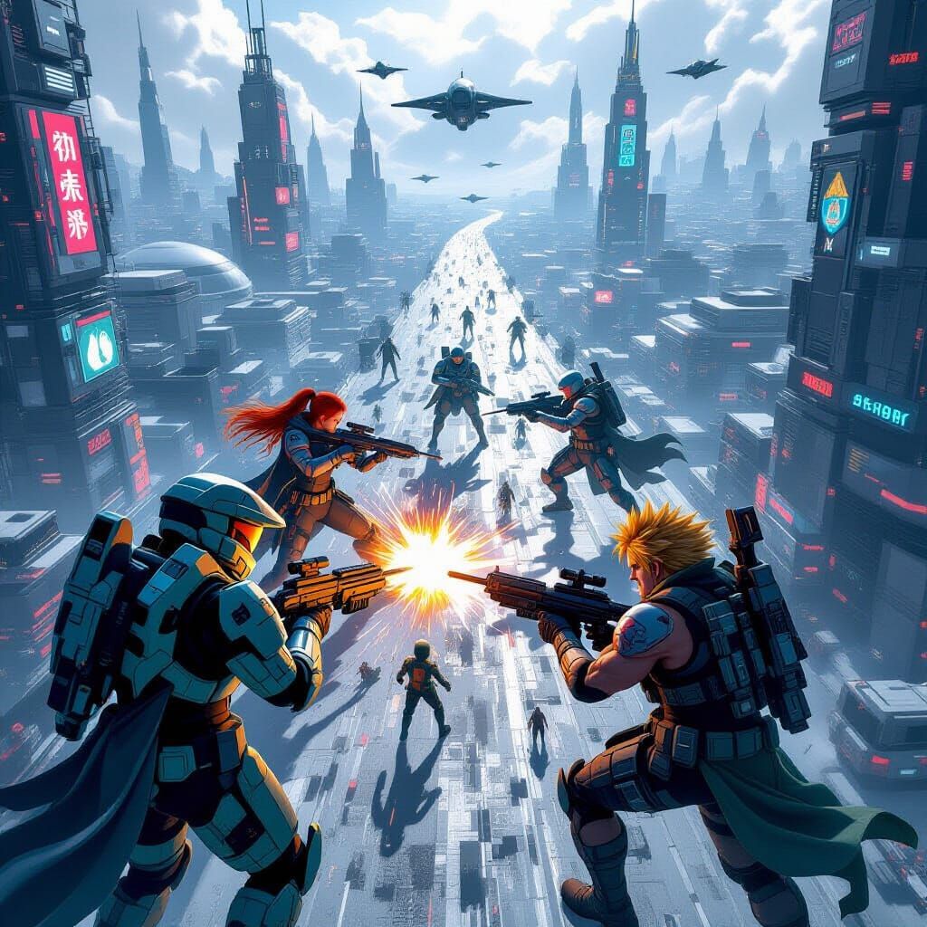 Epic Video Game War Seen From Above