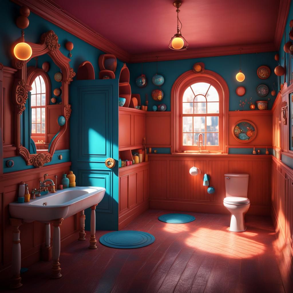 Amazing World of Gumball Bathroom: Detailed Matte Painting