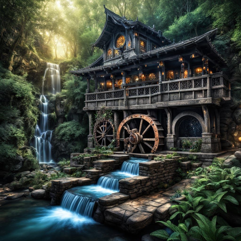 Whispering Waterwheel Guardians of the Grotto