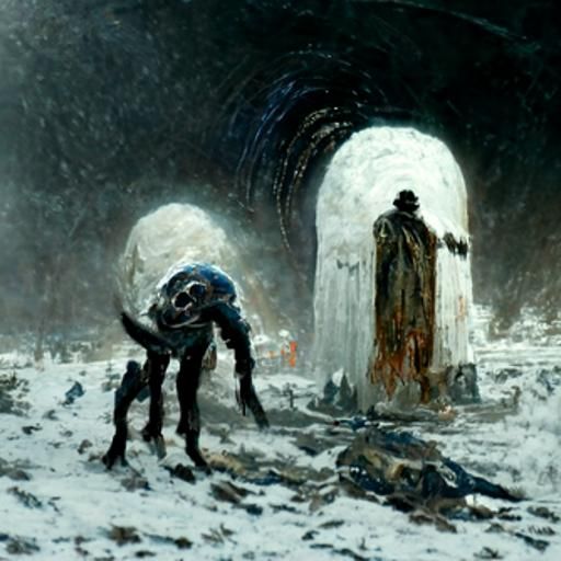 Eerie Horror Scene in Doré Style