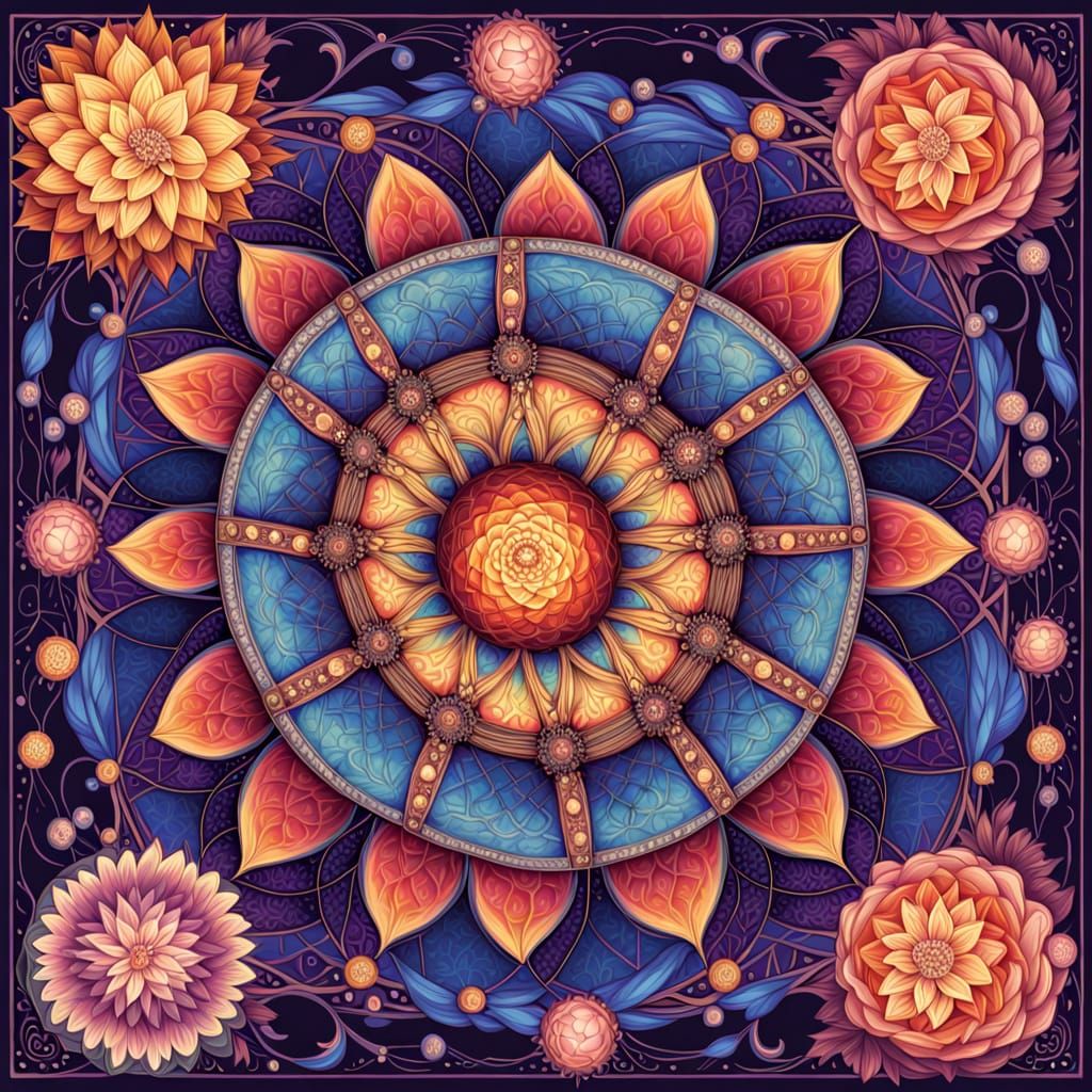 Sacred Geometry Blended with Quantum Physics in Line Drawing...