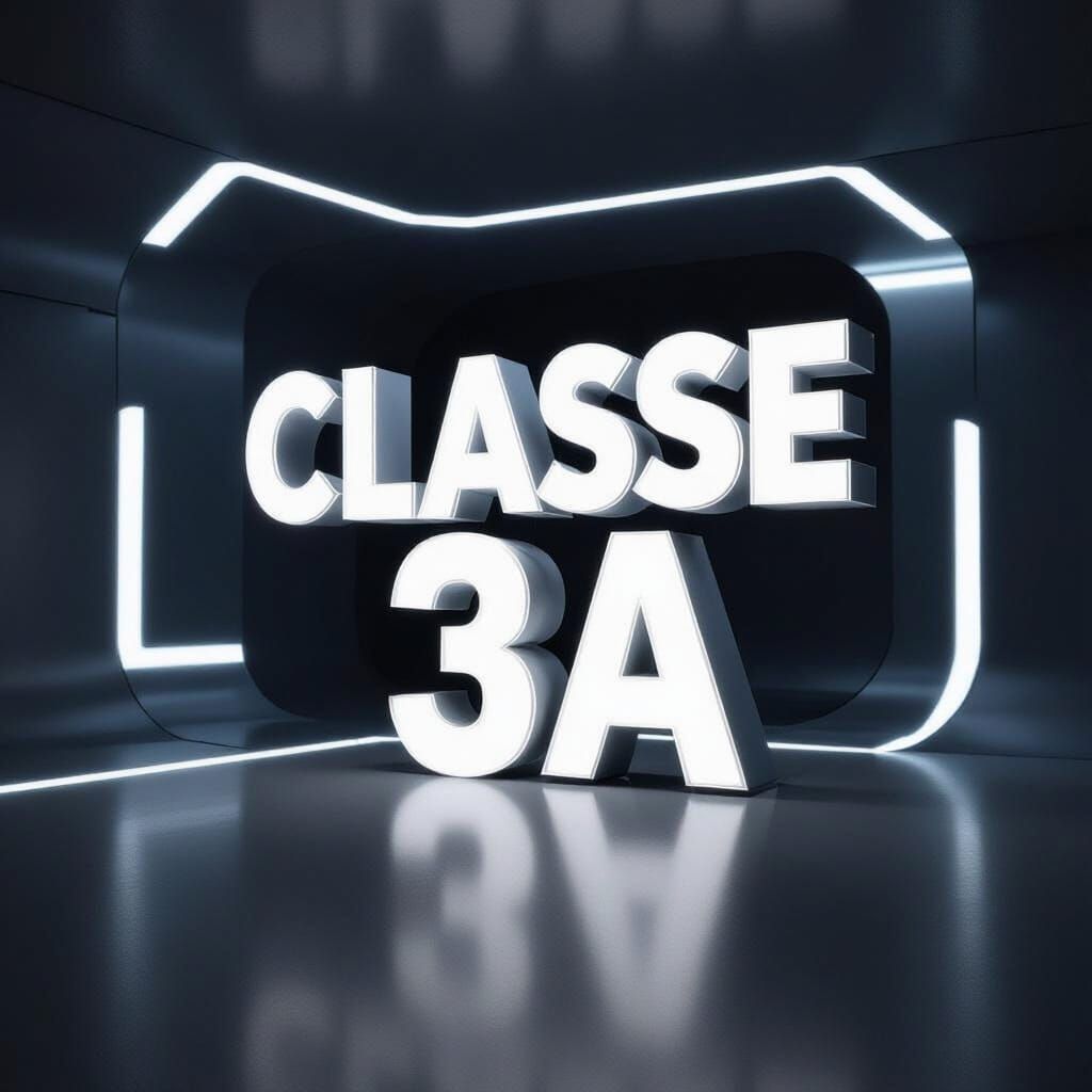 Futuristic 3D Text Art: CLASSE 3A in Cubes
