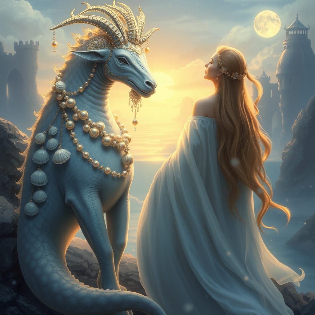 "A smart elegant sea goat the symbol of Capricorn zodiac sig...