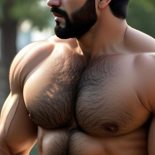 Macro Close-Up of Muscular Turkish Pecs