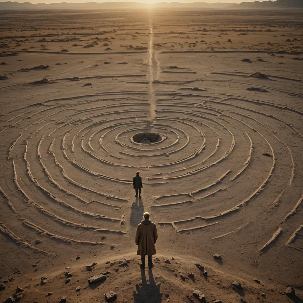 Melancholy Figure in Desolate Landscape, Film Noir