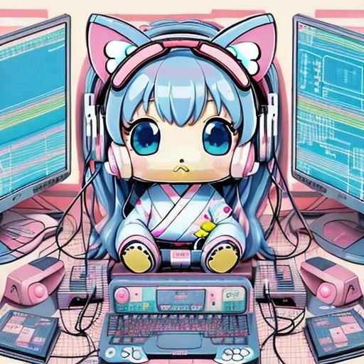 Japanese anime illustration. Close-up shot. Advanced AI mode...