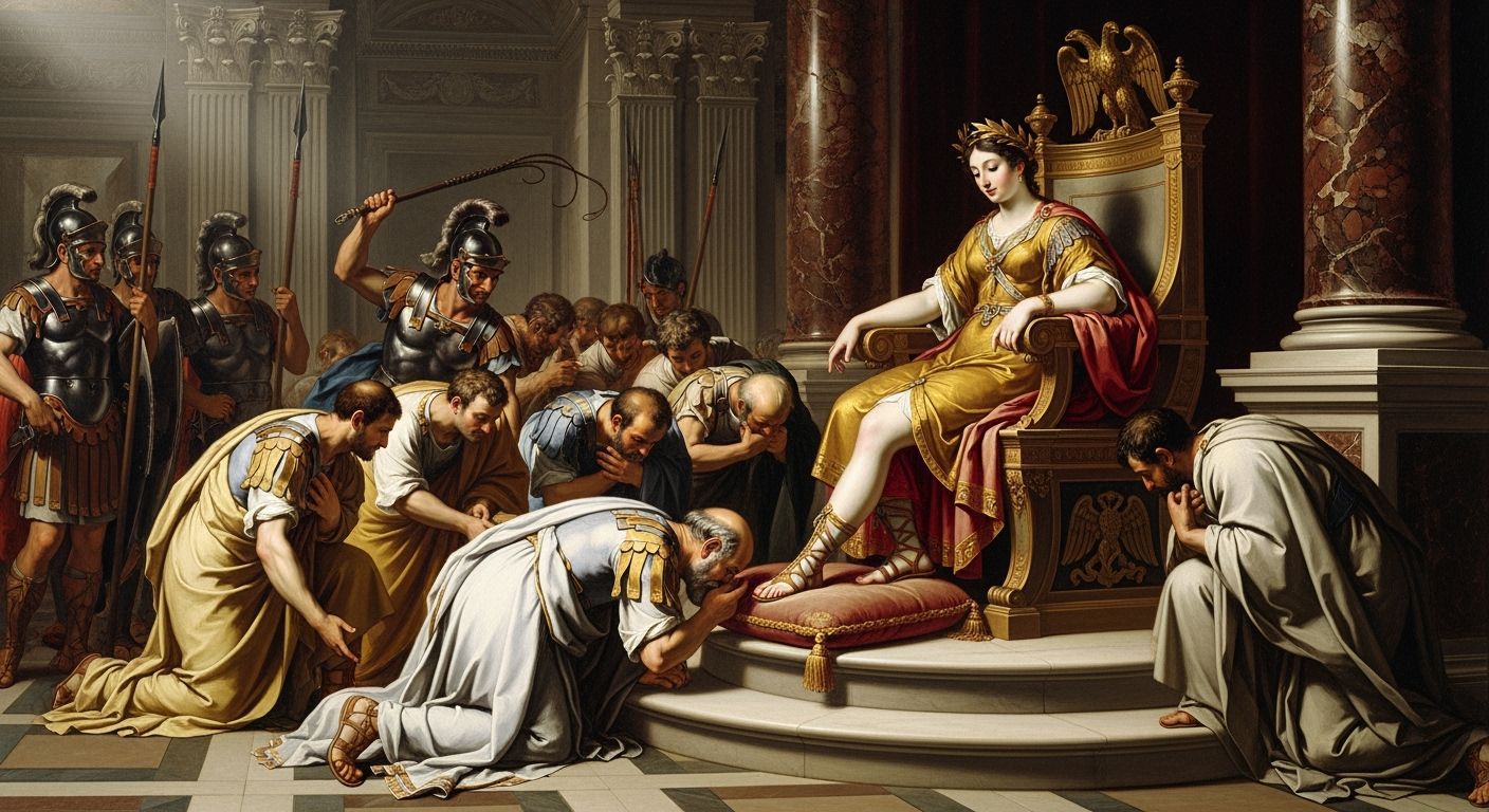 Empress Messalina on Throne in Baroque Style