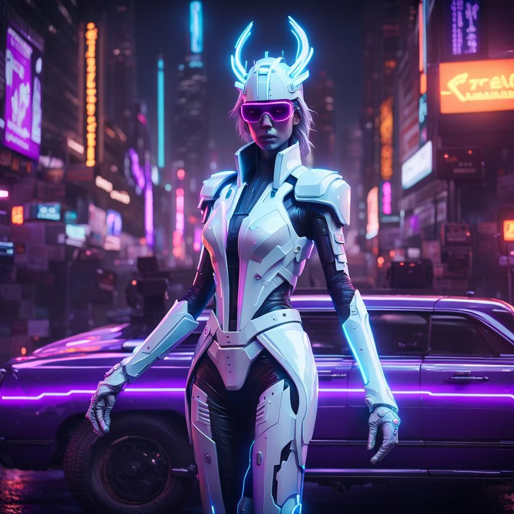 cyberpunk style, gears and purple ....