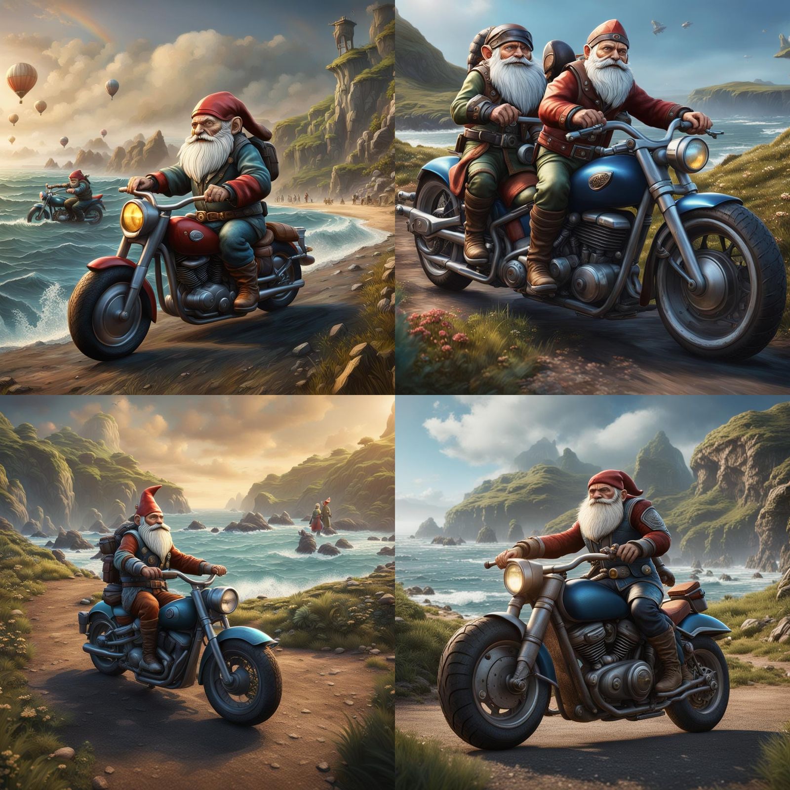 Gnomes Motorcycle Ride Along Pacific Coastline