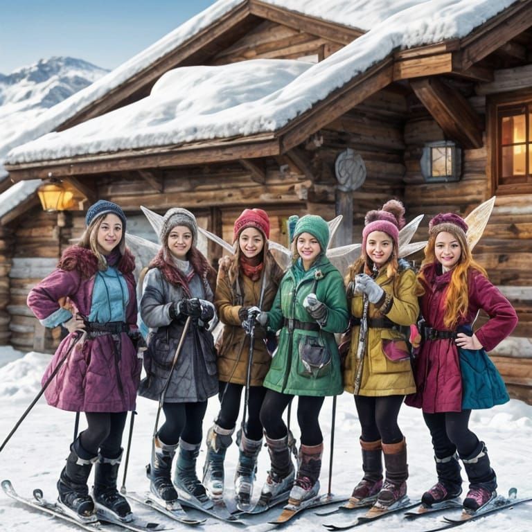Fairies Vacationing at Ski Lodge in High Definition