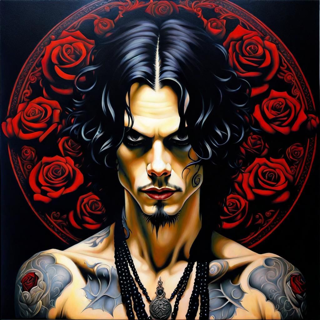 Ville Valo in Acrylic Painting Style