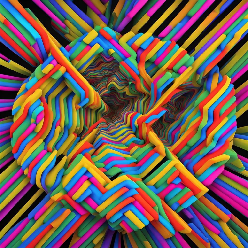 Dynamic Colorful Optical Illusion Art