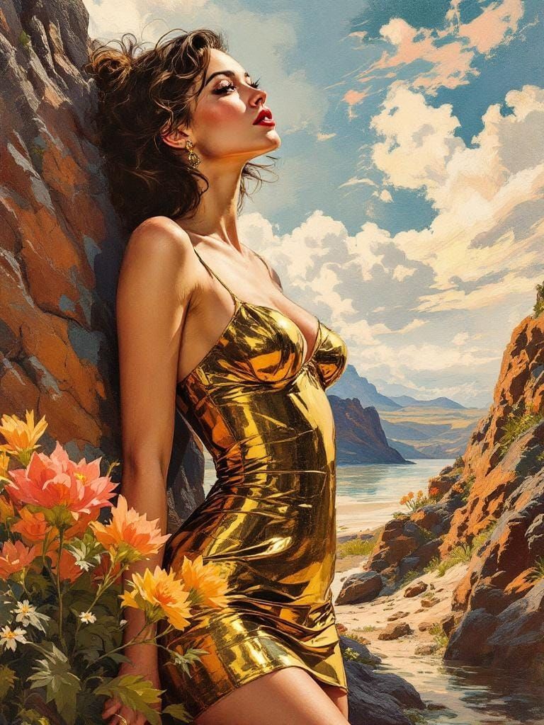 Swedish Pin-Up in Wyeth and Thiebaud Style