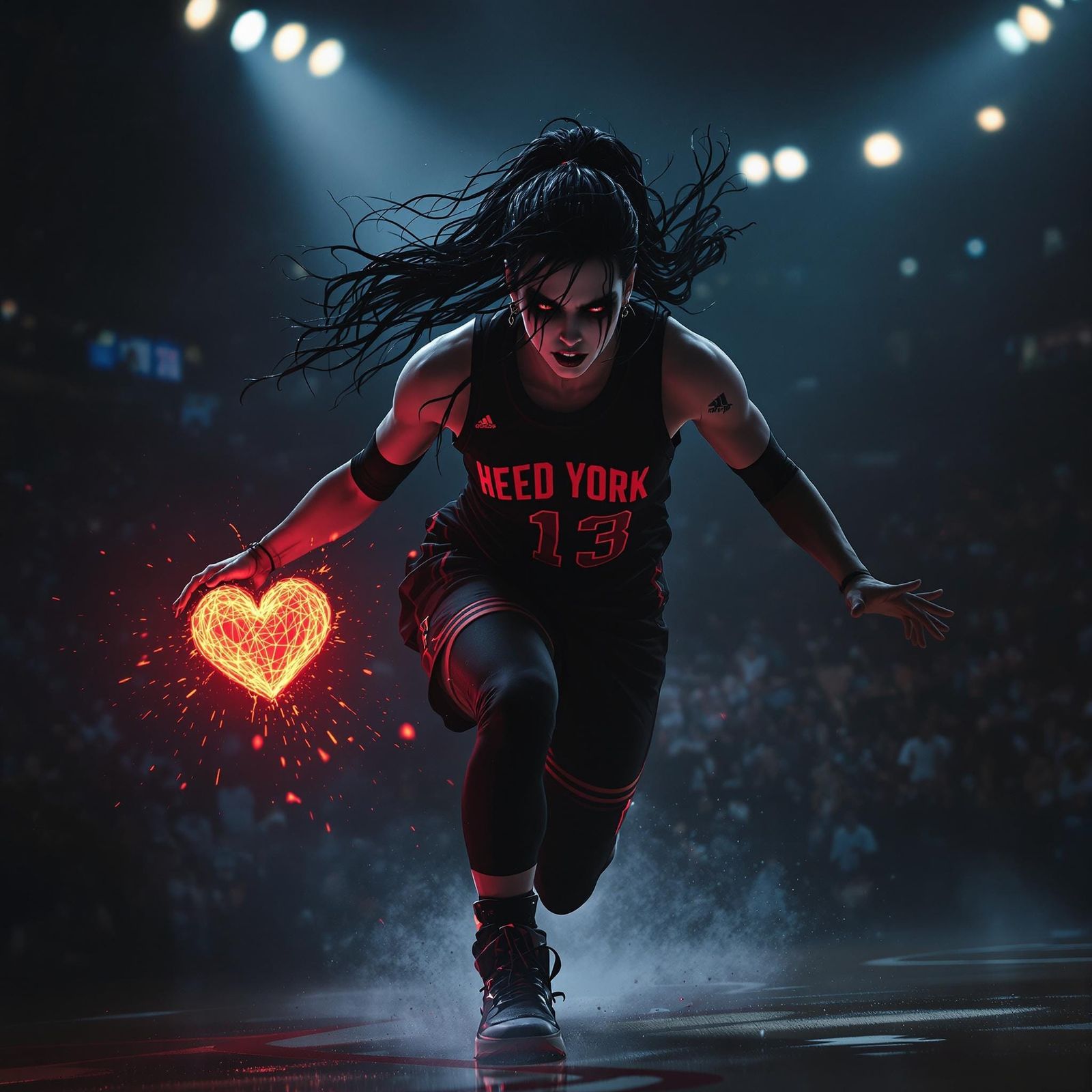 Goth Basketball Player Dominates the Court in Hyper-Realisti...