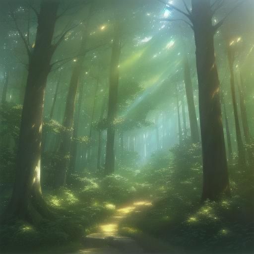 Chiikawa Explores a Forest in Anime Style