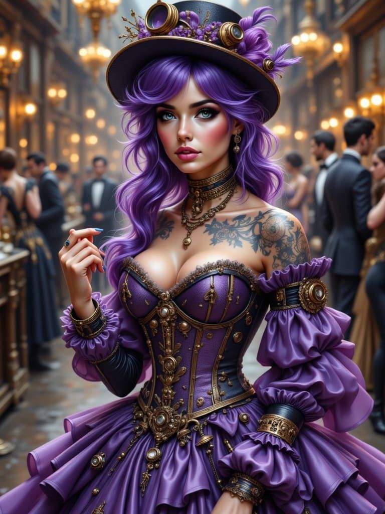 Victorian Steampunk Fairy at Modern Ball