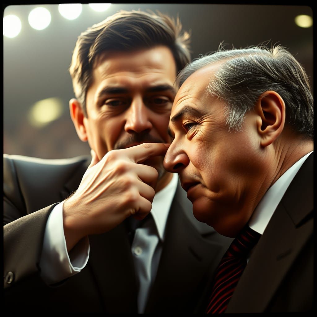 Tense Moment Captured in Cinematic Style with Warm Lighting ...