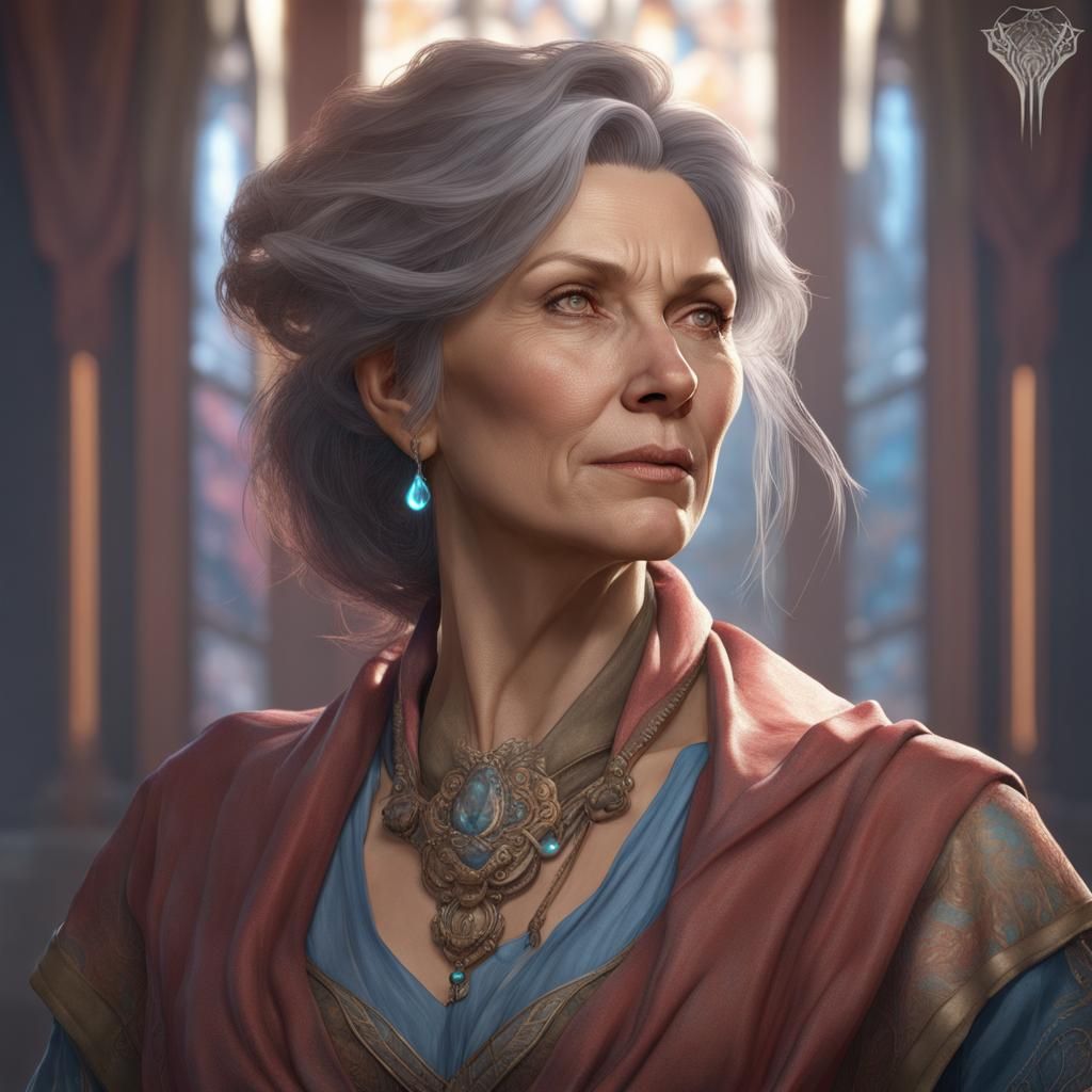 Mystic Woman Portrait in Art Nouveau Style