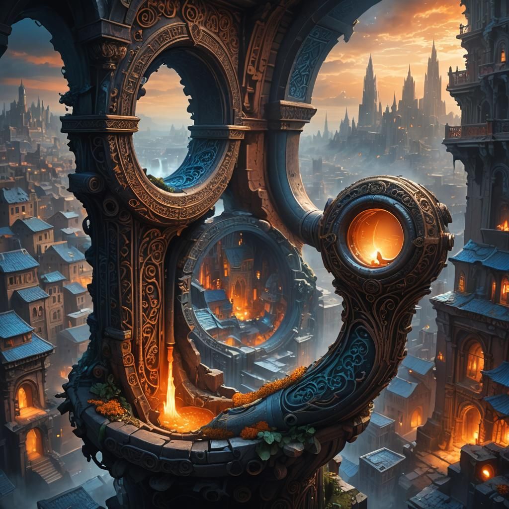 Mystical Hole in Ancient Pipe: Fantasy Concept Art