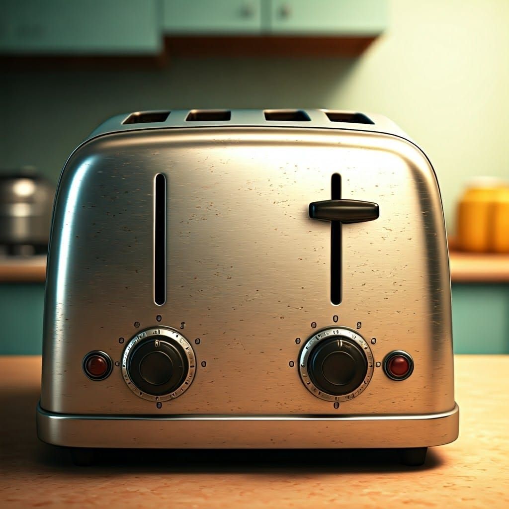 Retro Toaster with Mid-Century Modern Kitchen