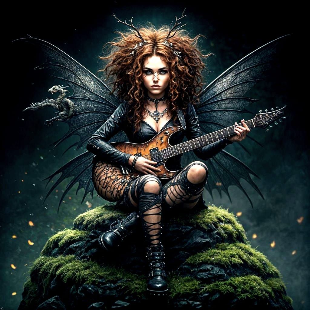 Fairy Dragon Rocker Girl